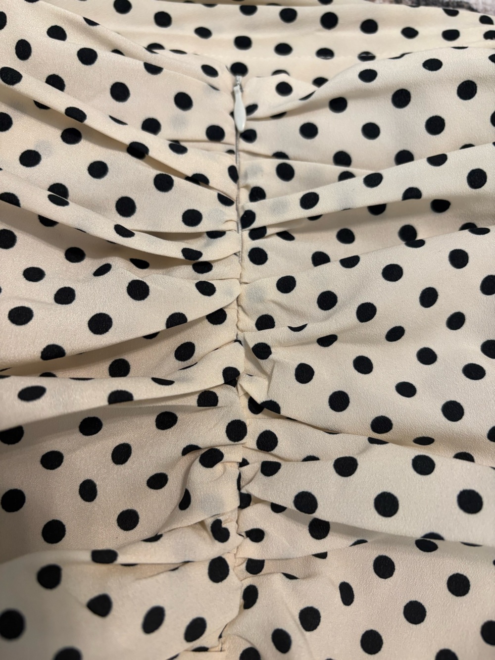 Zara Polka Dot Ivory Ruched Skirt - Picture 6 of 8